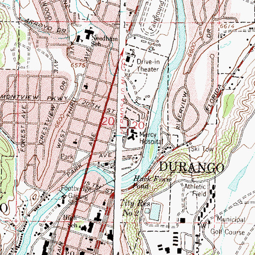 Topographic Map of Riverside Medical Building, CO
