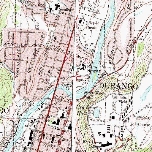 Topographic Map of Mercy Medical Arts Building, CO