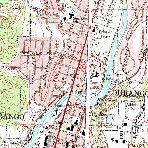 Topographic Map of Saint Columba Catholic Church, CO