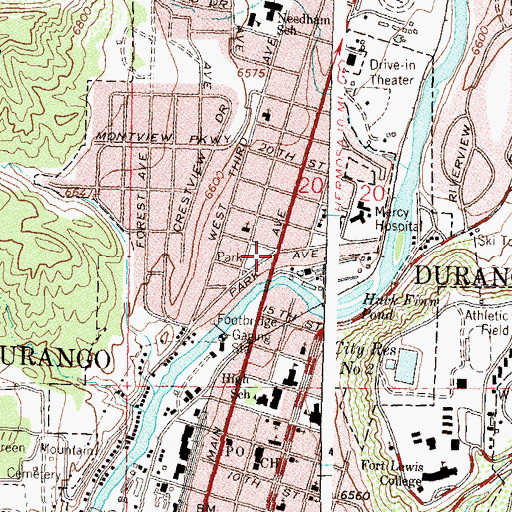 Topographic Map of Rotary Park, CO