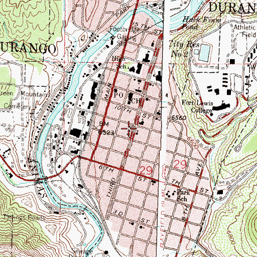 Topographic Map of Saint Marks Episcopal Church, CO