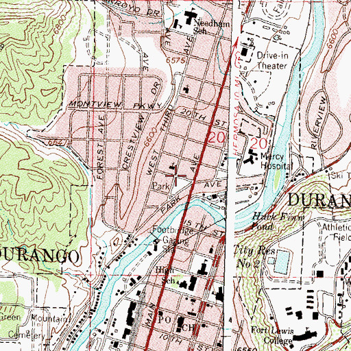 Topographic Map of Fassbinder Park, CO