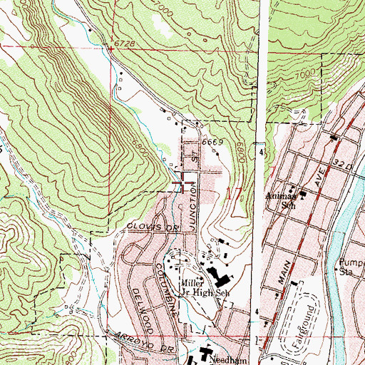Topographic Map of Four Corners Healthcare Center, CO