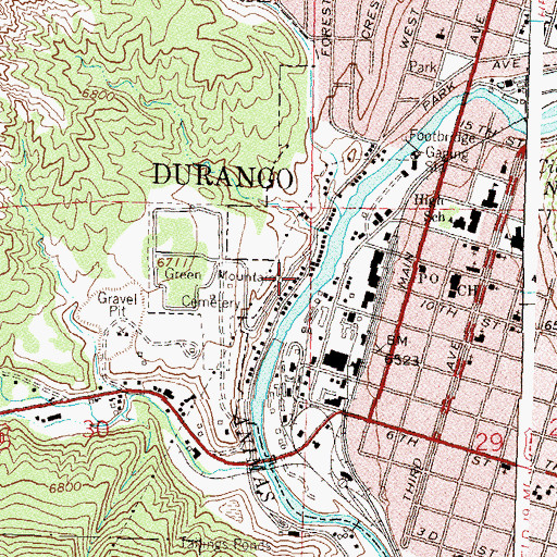 Topographic Map of Gardenswartz Memorial Bridge, CO