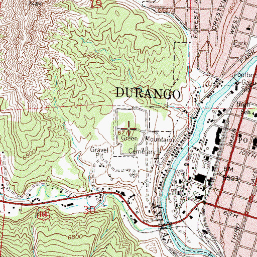 Topographic Map of Greenmount Cemetery, CO