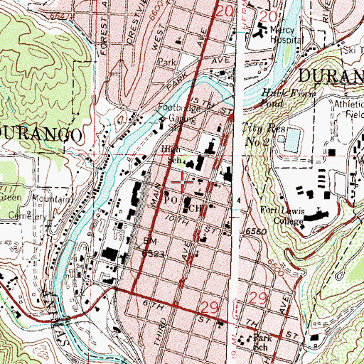 Topographic Map of First Church of Christ Scientist, CO