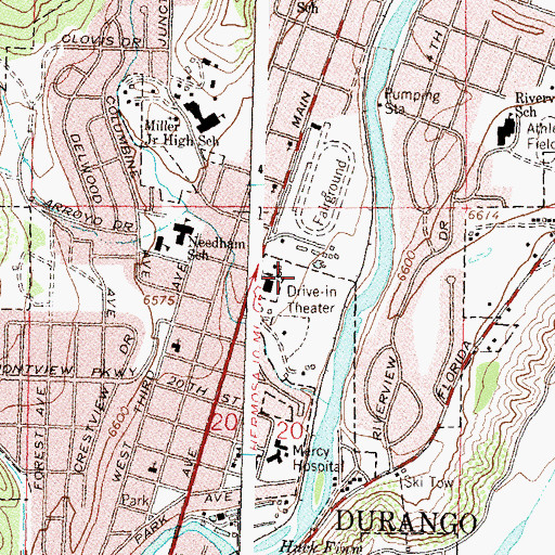 Topographic Map of Municipal Swimming Pool, CO