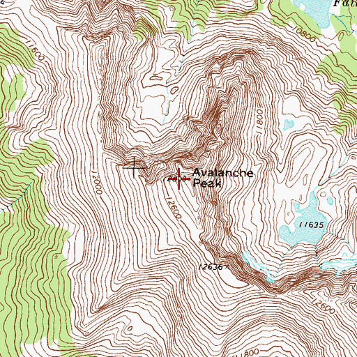 Topographic Map of Avalanche Peak, CO