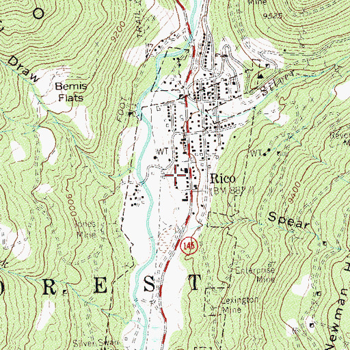 Topographic Map of Rico Volunteer Fire Department, CO