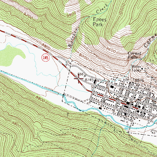 Topographic Map of Judy Long Memorial Park, CO
