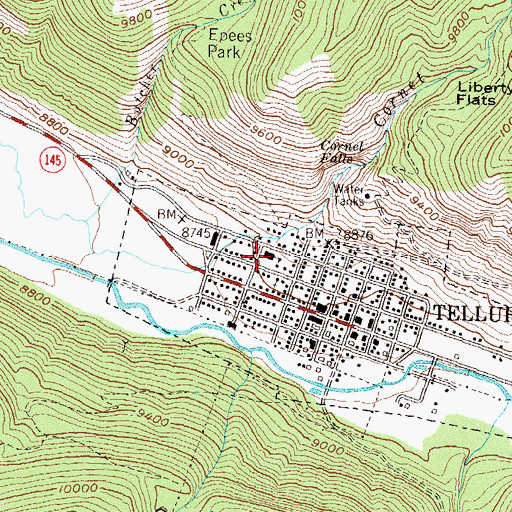 Topographic Map of Telluride Elementary School, CO