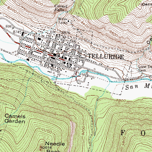 Topographic Map of Town Park, CO
