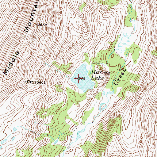 Topographic Map of Harvey Lake, CO