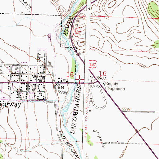 Topographic Map of Ridgway Rehabilitation Center, CO