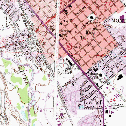 Topographic Map of Montrose High School, CO