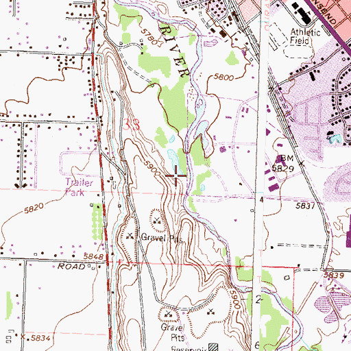 Topographic Map of Baldridge Park, CO