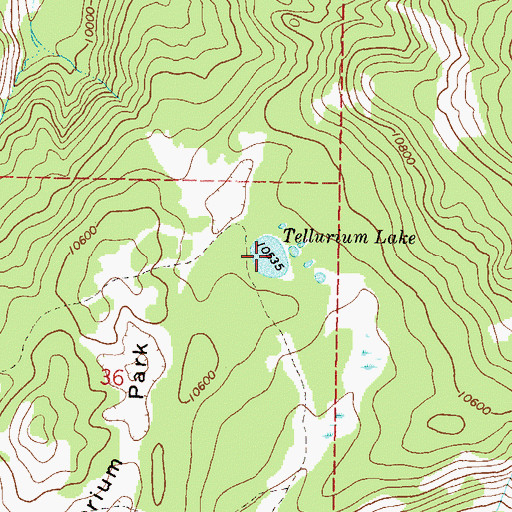 Topographic Map of Tellurium Lake, CO