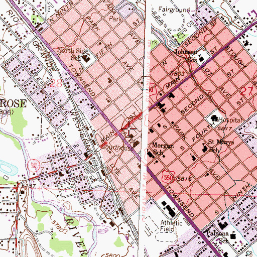 Topographic Map of Montrose Regional Library, CO