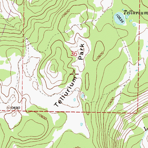 Topographic Map of Tellurium Park, CO