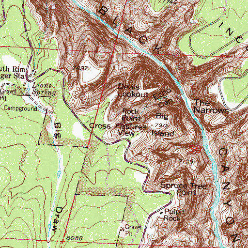 Topographic Map of Cross Fissures Overlook II, CO