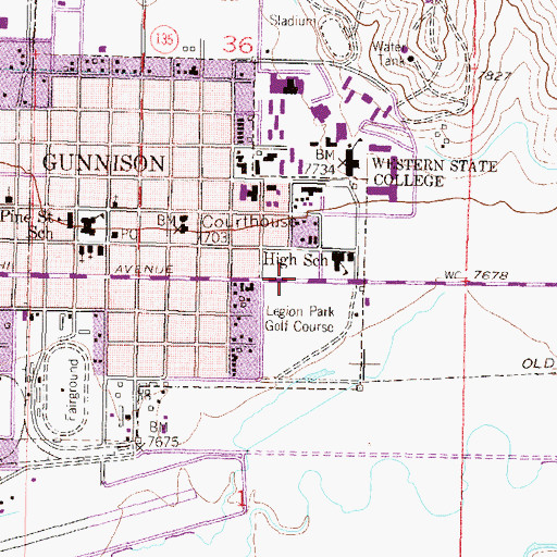 Topographic Map of American Legion Memorial Park, CO