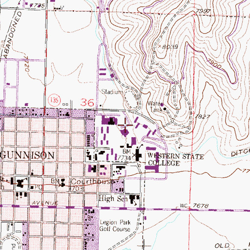 Topographic Map of Colorado Hall, CO