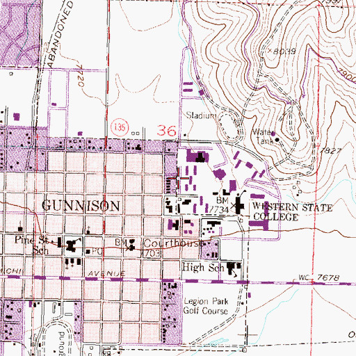 Topographic Map of Ophir Hall, CO