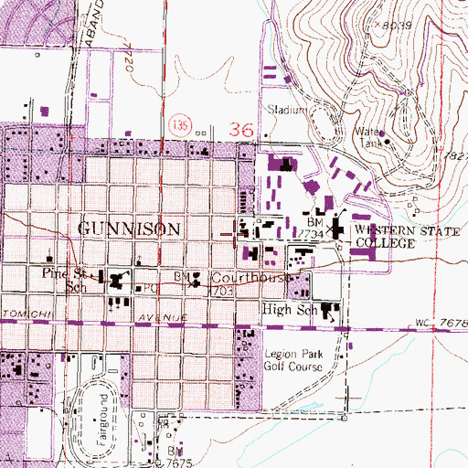 Topographic Map of Coronado Hall, CO