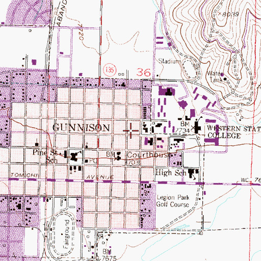 Topographic Map of Beckwith Hall, CO