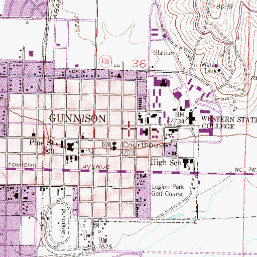 Topographic Map of Chipeta Hall, CO