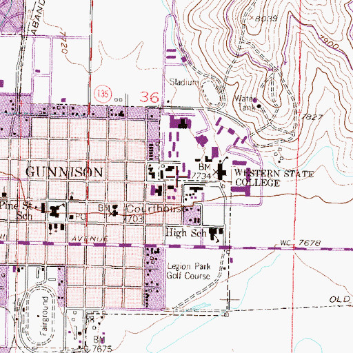 Topographic Map of Ute Hall, CO