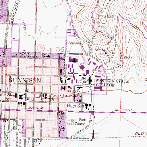 Topographic Map of Crawford Hall, CO