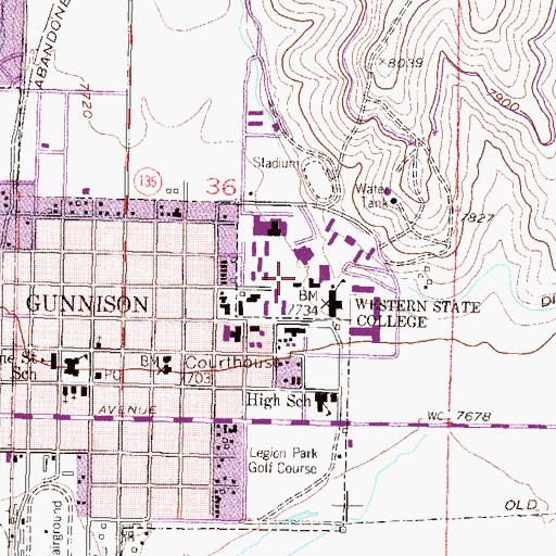 Topographic Map of Leslie J Savage Library, CO