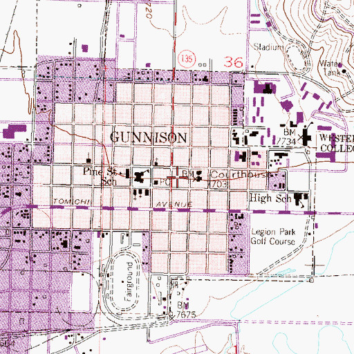 Topographic Map of Court House Square, CO