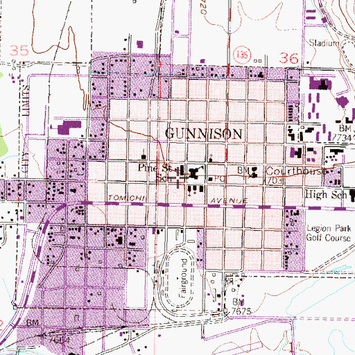Topographic Map of Blackstock Elementary School, CO