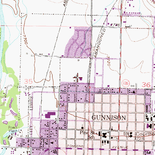 Topographic Map of Gunnison Lake School, CO
