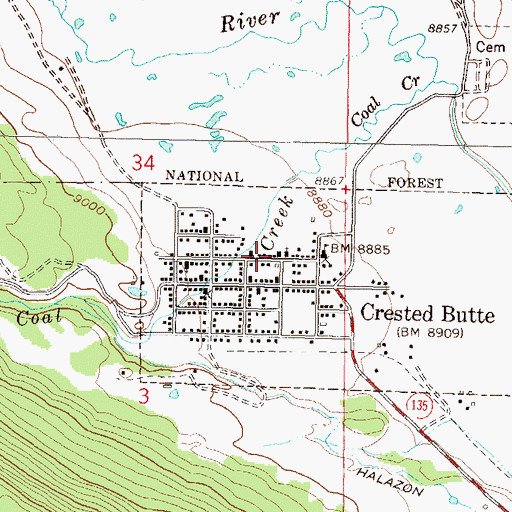 Topographic Map of Union Congregational Church, CO