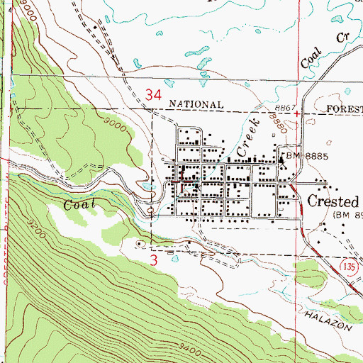 Topographic Map of Crested Butte Teen Center, CO