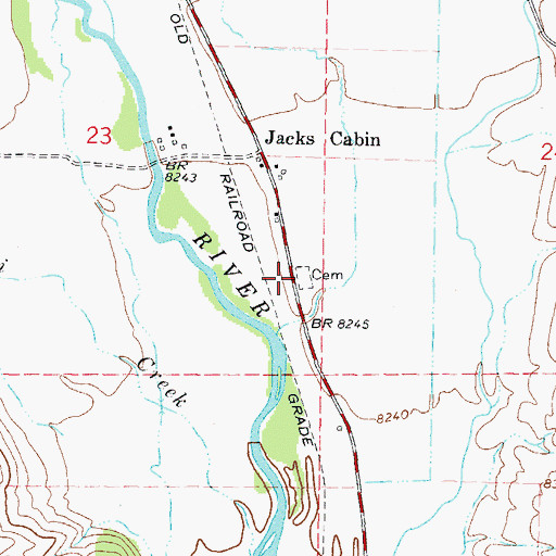 Topographic Map of Jacks Cabin Cemetery, CO