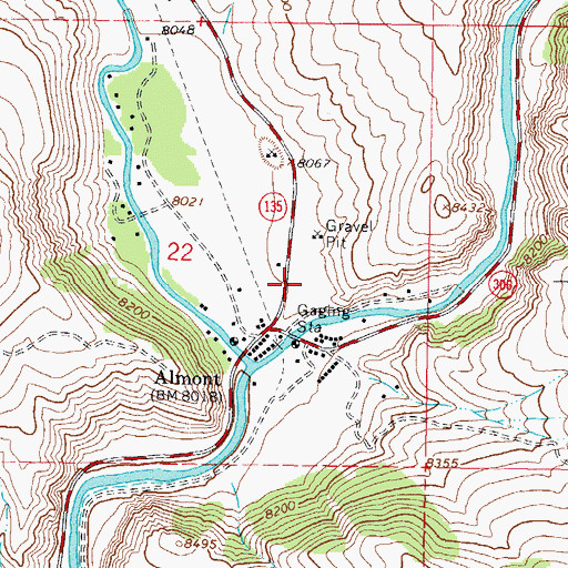 Topographic Map of Almont Fire Department, CO