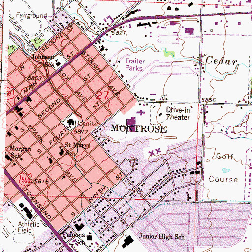 Topographic Map of Centennial Middle School, CO