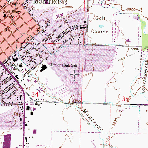 Topographic Map of Altrusa Park, CO