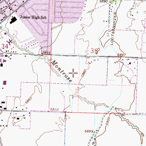 Topographic Map of Montrose Botanic Gardens, CO