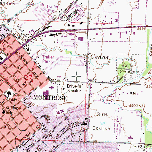 Topographic Map of First Assembly of God, CO