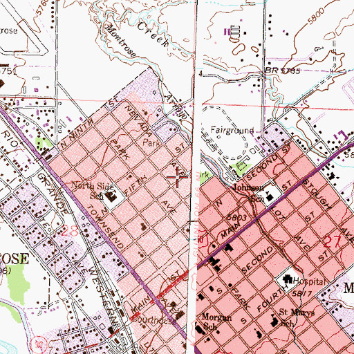 Topographic Map of Buckley Park, CO