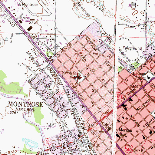 Topographic Map of Northside Elementary School, CO
