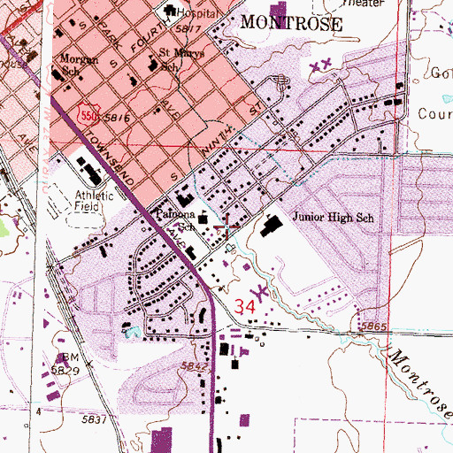Topographic Map of Rotary Park, CO