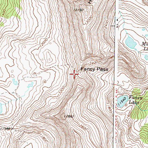 Topographic Map of Fancy Pass, CO