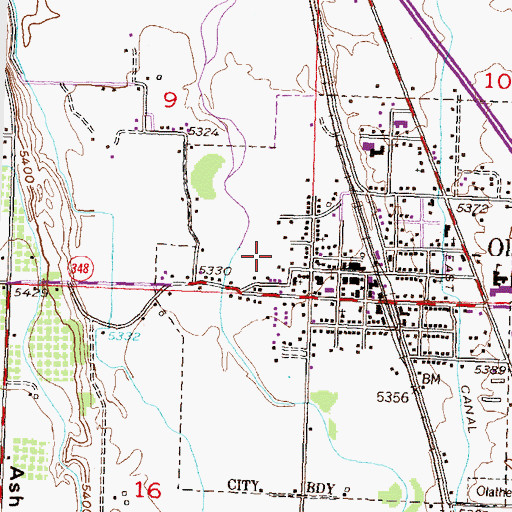 Topographic Map of Olathe Community Center, CO