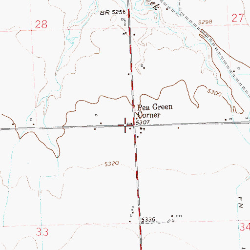 Topographic Map of Pea Green School (historical), CO